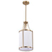 SATCO/NUVO Easton 1-Light Pendant 100W Maximum 120V Burnished Brass Finish White Linen Shade (60-7961)