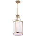 SATCO/NUVO Easton 1-Light Pendant 100W Maximum 120V Burnished Brass Finish White Linen Shade (60-7961)