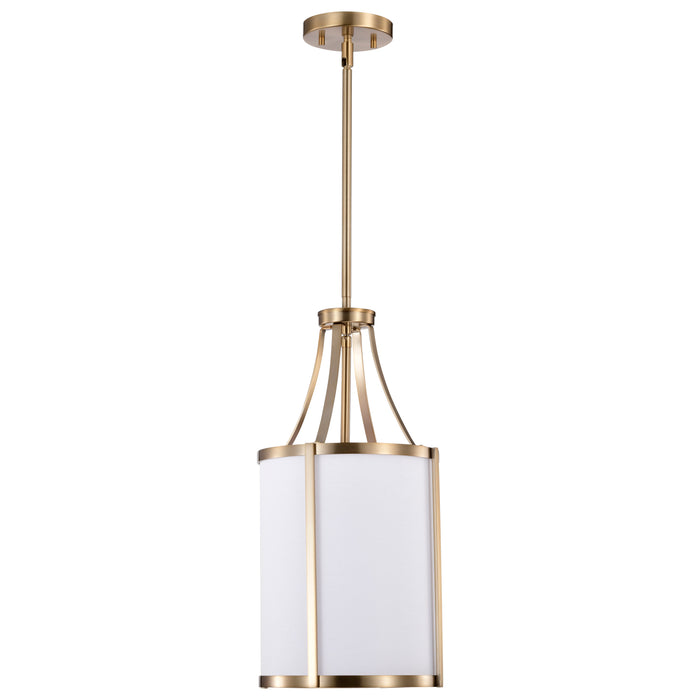 SATCO/NUVO Easton 1-Light Pendant 100W Maximum 120V Burnished Brass Finish White Linen Shade (60-7961)