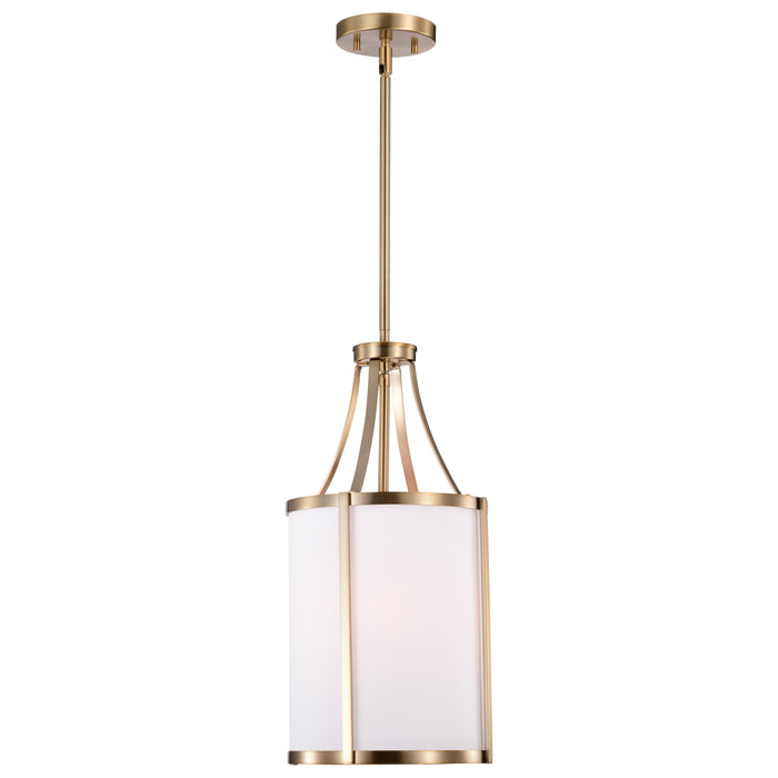 SATCO/NUVO Easton 1-Light Pendant 100W Maximum 120V Burnished Brass Finish White Linen Shade (60-7961)