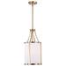SATCO/NUVO Easton 1-Light Pendant 100W Maximum 120V Burnished Brass Finish White Linen Shade (60-7961)
