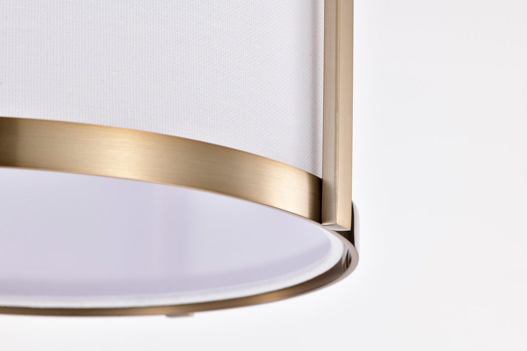 SATCO/NUVO Easton 1-Light Pendant 100W Maximum 120V Burnished Brass Finish White Linen Shade (60-7961)