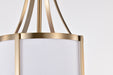 SATCO/NUVO Easton 1-Light Pendant 100W Maximum 120V Burnished Brass Finish White Linen Shade (60-7961)