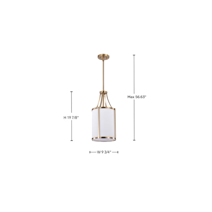 SATCO/NUVO Easton 1-Light Pendant 100W Maximum 120V Burnished Brass Finish White Linen Shade (60-7961)