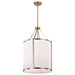 SATCO/NUVO Easton 3-Light Pendant 100W Maximum 120V Burnished Brass Finish White Linen Shade (60-7962)
