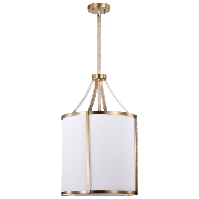 SATCO/NUVO Easton 3-Light Pendant 100W Maximum 120V Burnished Brass Finish White Linen Shade (60-7962)