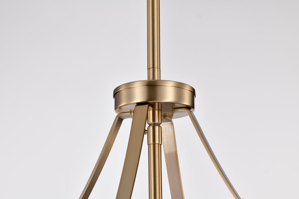 SATCO/NUVO Easton 3-Light Pendant 100W Maximum 120V Burnished Brass Finish White Linen Shade (60-7962)