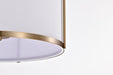 SATCO/NUVO Easton 3-Light Pendant 100W Maximum 120V Burnished Brass Finish White Linen Shade (60-7962)