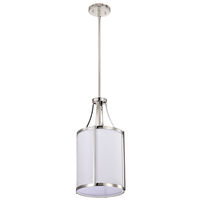 SATCO/NUVO Easton 1-Light Pendant 100W Maximum 120V Polished Nickel Finish White Linen Shade (60-7971)