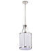 SATCO/NUVO Easton 1-Light Pendant 100W Maximum 120V Polished Nickel Finish White Linen Shade (60-7971)