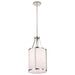 SATCO/NUVO Easton 1-Light Pendant 100W Maximum 120V Polished Nickel Finish White Linen Shade (60-7971)