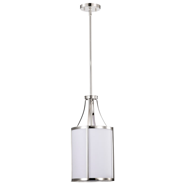 SATCO/NUVO Easton 1-Light Pendant 100W Maximum 120V Polished Nickel Finish White Linen Shade (60-7971)