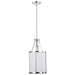 SATCO/NUVO Easton 1-Light Pendant 100W Maximum 120V Polished Nickel Finish White Linen Shade (60-7971)