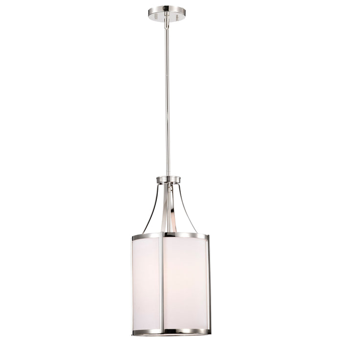 SATCO/NUVO Easton 1-Light Pendant 100W Maximum 120V Polished Nickel Finish White Linen Shade (60-7971)