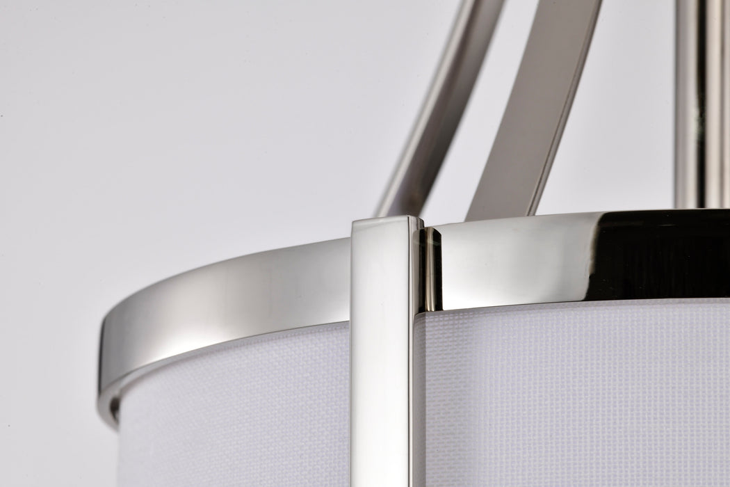 SATCO/NUVO Easton 1-Light Pendant 100W Maximum 120V Polished Nickel Finish White Linen Shade (60-7971)