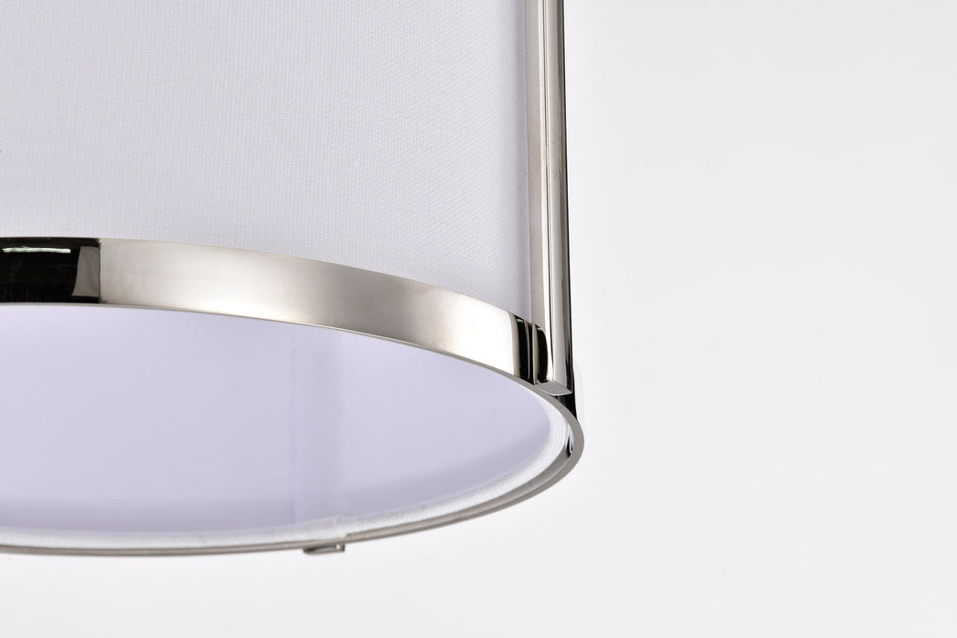 SATCO/NUVO Easton 1-Light Pendant 100W Maximum 120V Polished Nickel Finish White Linen Shade (60-7971)