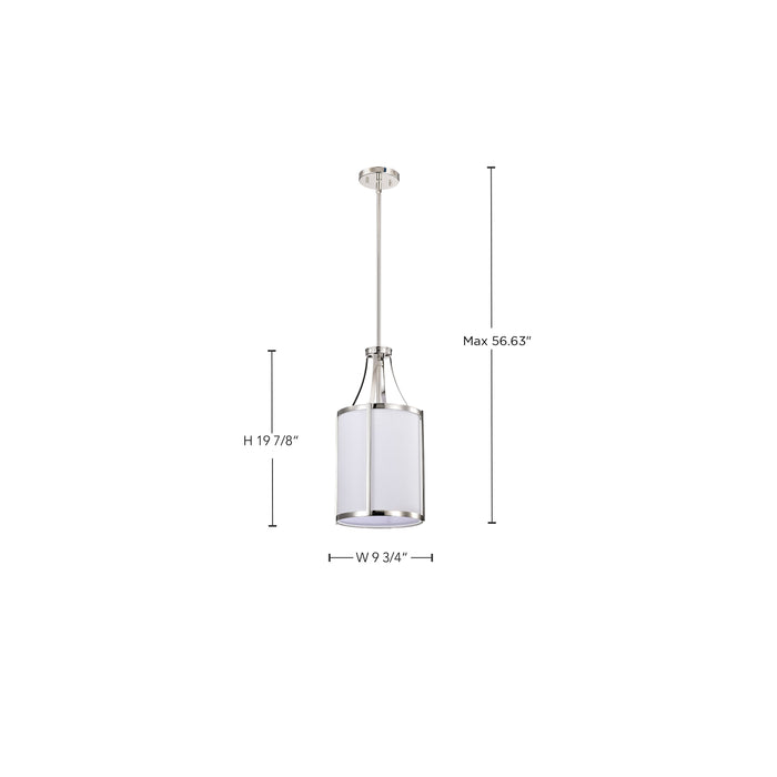 SATCO/NUVO Easton 1-Light Pendant 100W Maximum 120V Polished Nickel Finish White Linen Shade (60-7971)