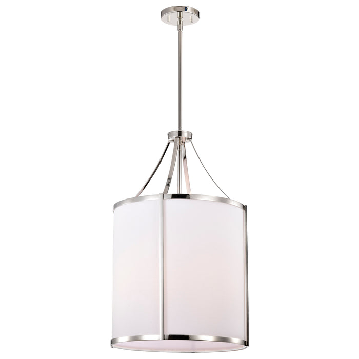 SATCO/NUVO Easton 3-Light Pendant 100W Maximum 120V Polished Nickel Finish White Linen Shade (60-7972)