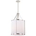 SATCO/NUVO Easton 3-Light Pendant 100W Maximum 120V Polished Nickel Finish White Linen Shade (60-7972)