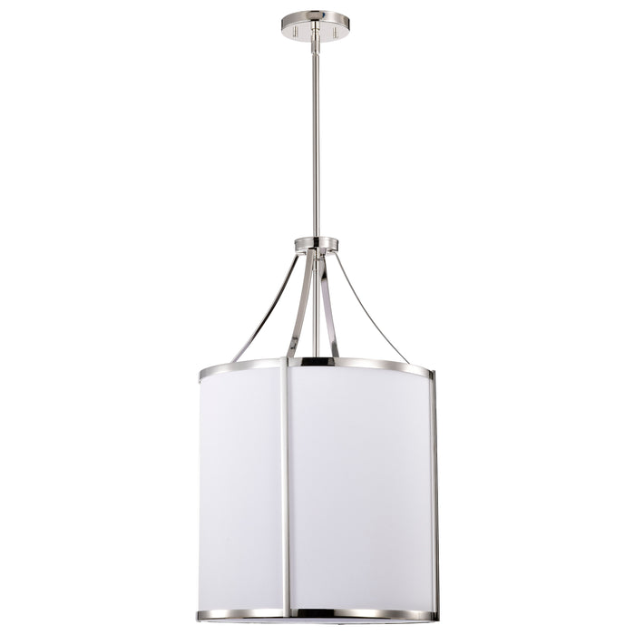 SATCO/NUVO Easton 3-Light Pendant 100W Maximum 120V Polished Nickel Finish White Linen Shade (60-7972)