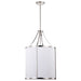 SATCO/NUVO Easton 3-Light Pendant 100W Maximum 120V Polished Nickel Finish White Linen Shade (60-7972)