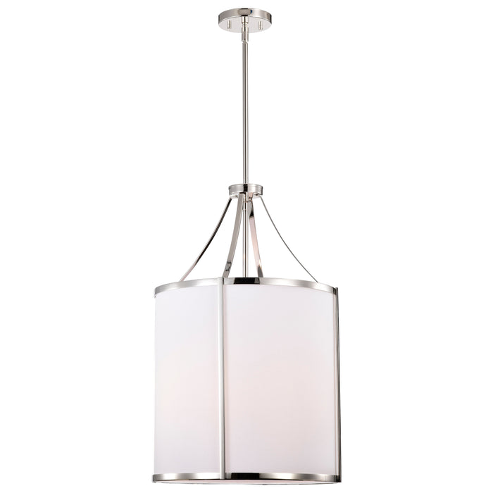 SATCO/NUVO Easton 3-Light Pendant 100W Maximum 120V Polished Nickel Finish White Linen Shade (60-7972)