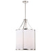 SATCO/NUVO Easton 3-Light Pendant 100W Maximum 120V Polished Nickel Finish White Linen Shade (60-7972)