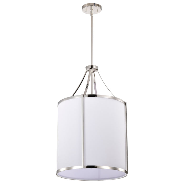 SATCO/NUVO Easton 3-Light Pendant 100W Maximum 120V Polished Nickel Finish White Linen Shade (60-7972)