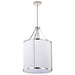 SATCO/NUVO Easton 3-Light Pendant 100W Maximum 120V Polished Nickel Finish White Linen Shade (60-7972)