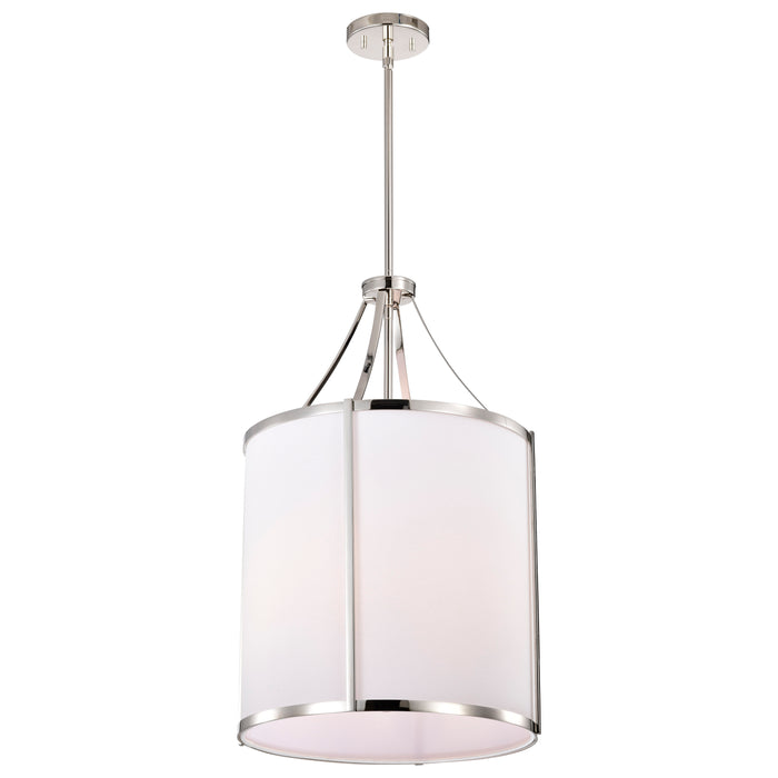 SATCO/NUVO Easton 3-Light Pendant 100W Maximum 120V Polished Nickel Finish White Linen Shade (60-7972)
