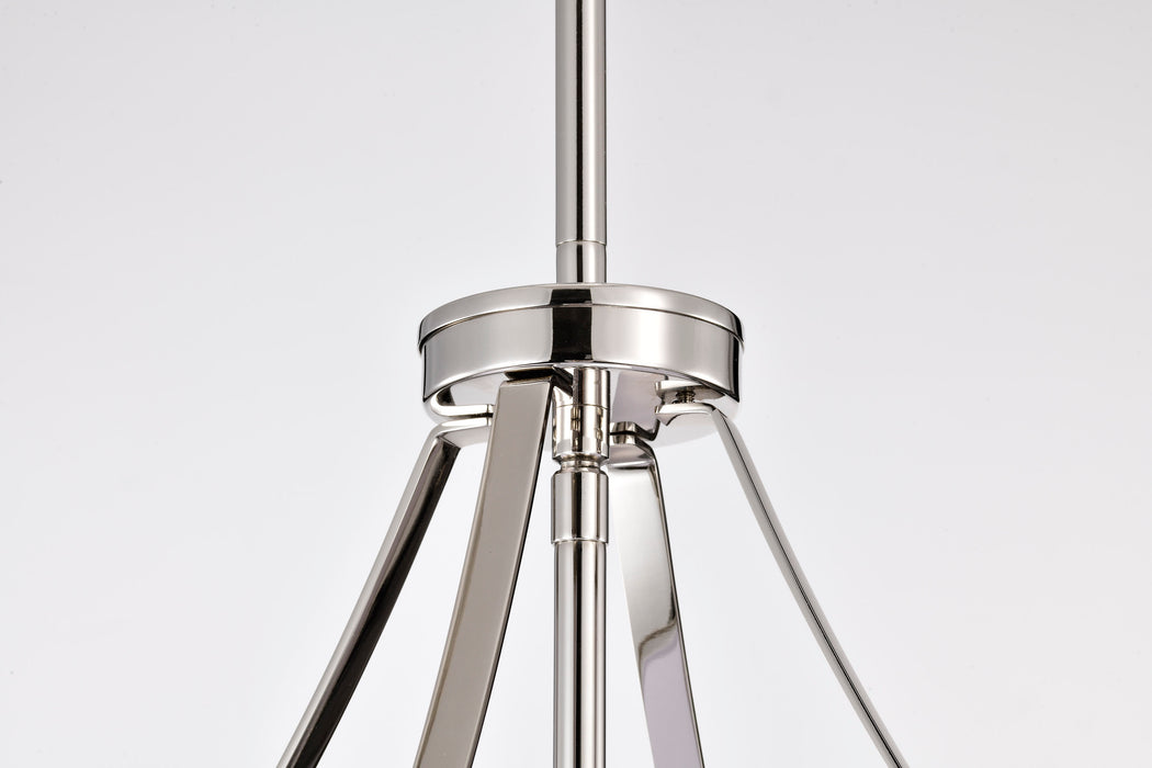 SATCO/NUVO Easton 3-Light Pendant 100W Maximum 120V Polished Nickel Finish White Linen Shade (60-7972)