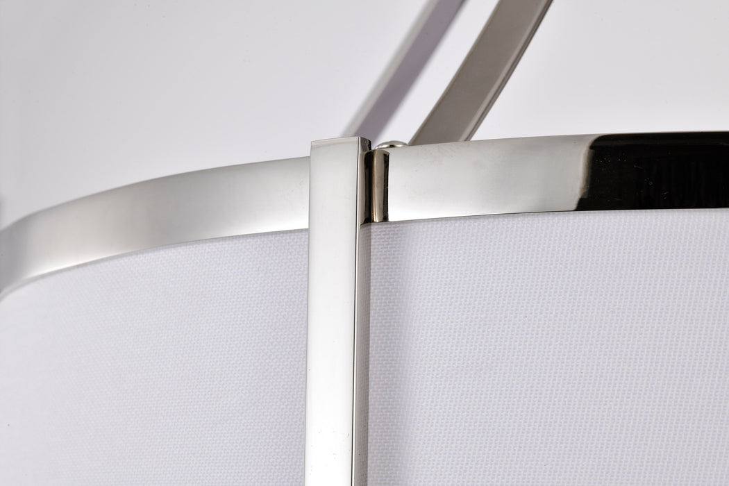 SATCO/NUVO Easton 3-Light Pendant 100W Maximum 120V Polished Nickel Finish White Linen Shade (60-7972)