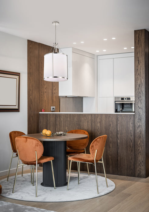 SATCO/NUVO Easton 3-Light Pendant 100W Maximum 120V Polished Nickel Finish White Linen Shade (60-7972)