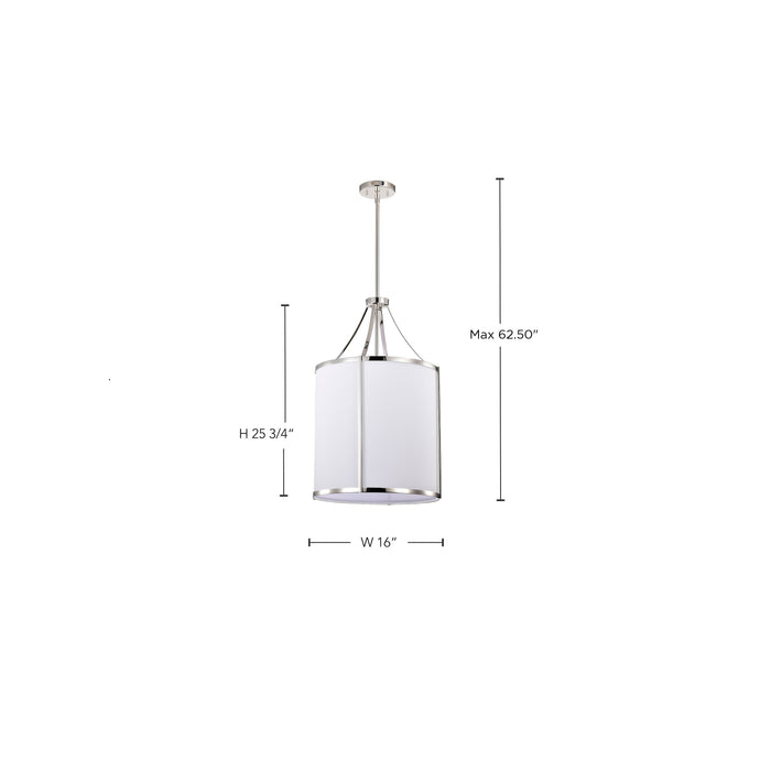 SATCO/NUVO Easton 3-Light Pendant 100W Maximum 120V Polished Nickel Finish White Linen Shade (60-7972)