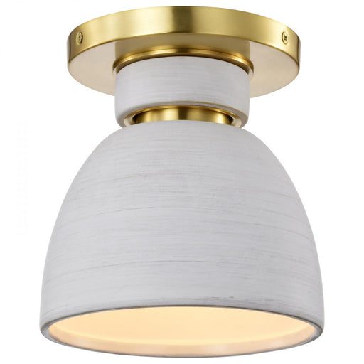 SATCO/NUVO Collins 8 Inch Flush Mount Ceramic With Gold Accents (60-8001)