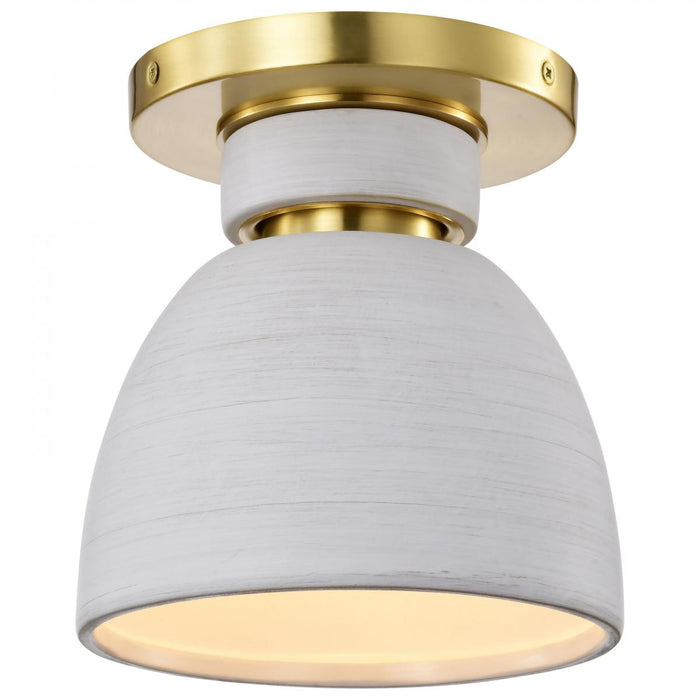 SATCO/NUVO Collins 8 Inch Flush Mount Ceramic With Gold Accents (60-8001)