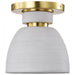 SATCO/NUVO Collins 8 Inch Flush Mount Ceramic With Gold Accents (60-8001)