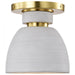 SATCO/NUVO Collins 8 Inch Flush Mount Ceramic With Gold Accents (60-8001)