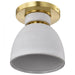SATCO/NUVO Collins 8 Inch Flush Mount Ceramic With Gold Accents (60-8001)
