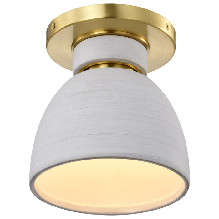 SATCO/NUVO Collins 8 Inch Flush Mount Ceramic With Gold Accents (60-8001)