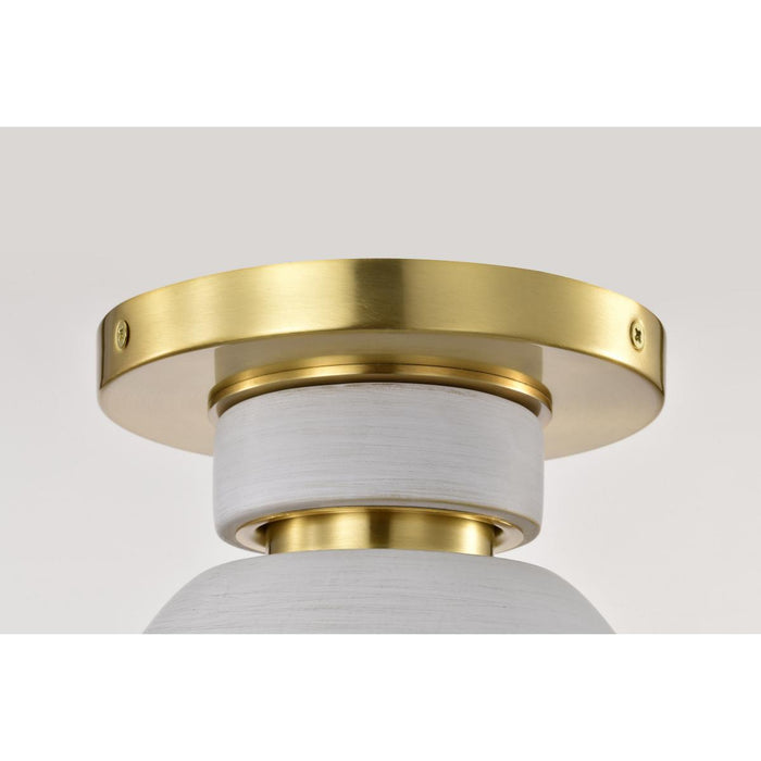 SATCO/NUVO Collins 8 Inch Flush Mount Ceramic With Gold Accents (60-8001)