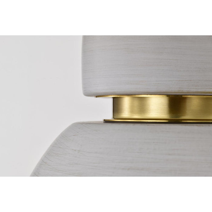 SATCO/NUVO Collins 8 Inch Flush Mount Ceramic With Gold Accents (60-8001)