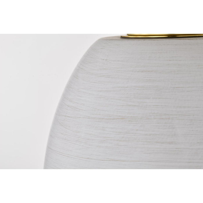 SATCO/NUVO Collins 8 Inch Flush Mount Ceramic With Gold Accents (60-8001)