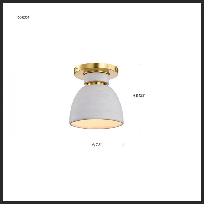 SATCO/NUVO Collins 8 Inch Flush Mount Ceramic With Gold Accents (60-8001)