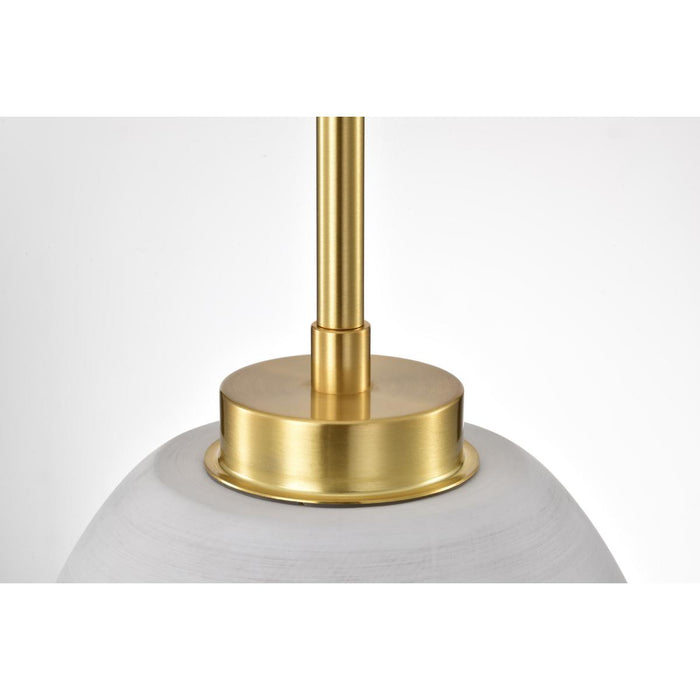 SATCO/NUVO Collins 8 Inch Flush Mount Ceramic With Gold Accents (60-8002)