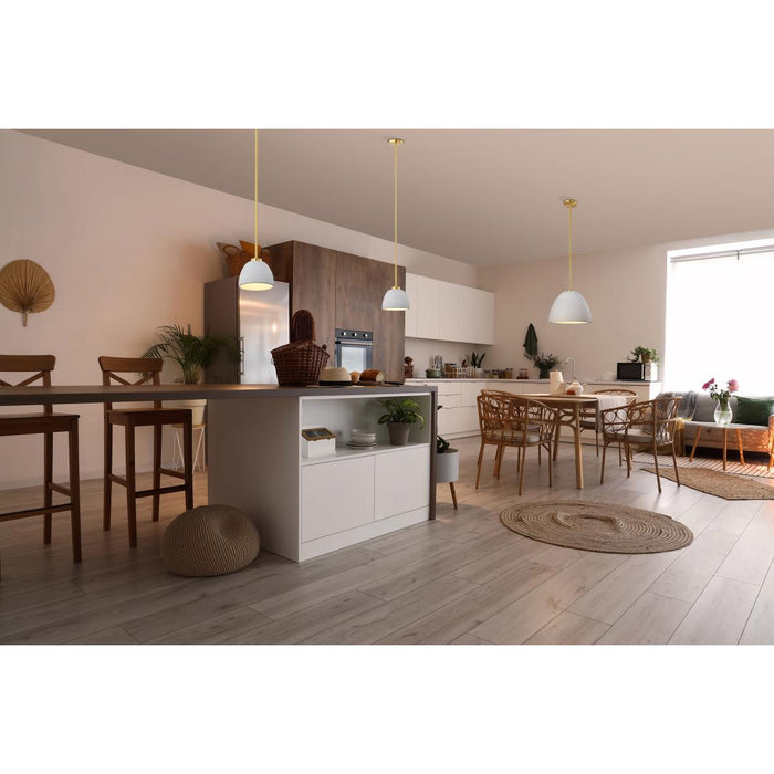 SATCO/NUVO Collins 8 Inch Flush Mount Ceramic With Gold Accents (60-8002)