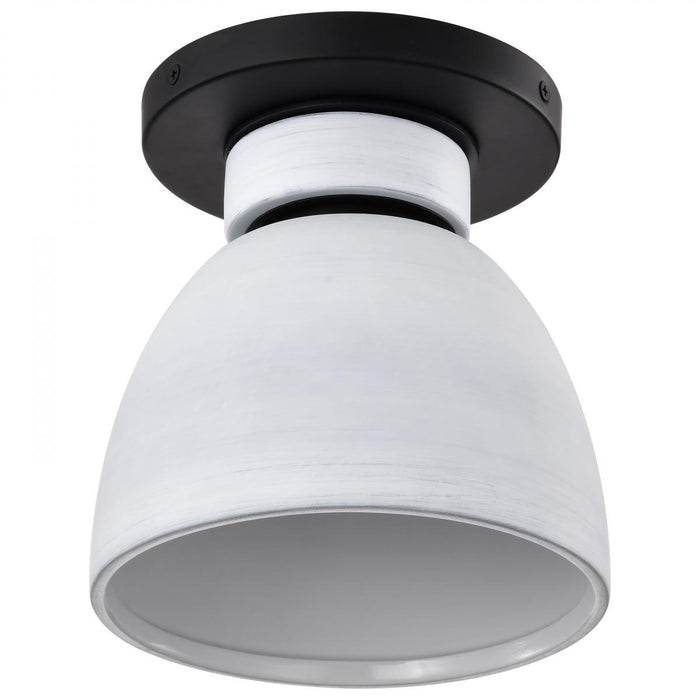 SATCO/NUVO Collins 8 Inch Flush Mount Ceramic With Silver Accents (60-8011)