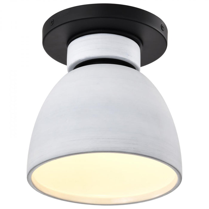 SATCO/NUVO Collins 8 Inch Flush Mount Ceramic With Silver Accents (60-8011)