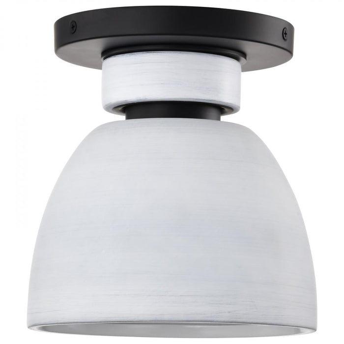 SATCO/NUVO Collins 8 Inch Flush Mount Ceramic With Silver Accents (60-8011)