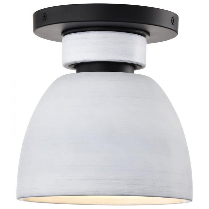 SATCO/NUVO Collins 8 Inch Flush Mount Ceramic With Silver Accents (60-8011)